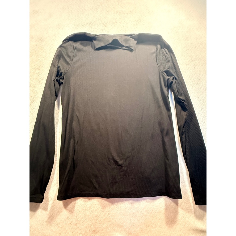 No Boundaries Womens XXL Black Ribbed Mock Neck Long Sleeve Top RN 52469